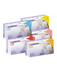 Gants d'examen EUROTEX latex poudrés