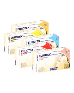 Gants d'examen EUROTEX latex non poudrés et rugueux