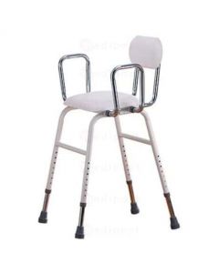Chaise haute avec accoudoirs, hauteur réglable et assise inclinée