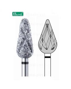 Fraise diamant - flamme ø 7,5mm - grain super gros à rainure