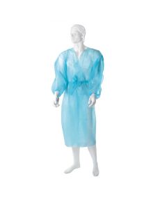 Blouse médicale universelle non tissée non stérile, bleue – poignée élastique
