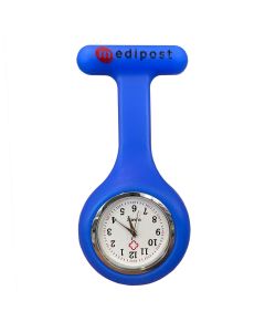 Montre à aiguilles bleue avec clip pour infirmière