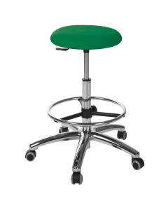 Tabouret circulaire Ecopostural base aluminium avec repose-pied