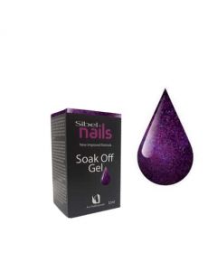 Soak-off vernis semi-permanent violet paillette