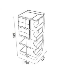 Assistant muet Boby 4 tiroirs de 9cm H94cm