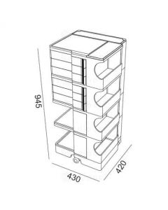 Assistant muet Boby 6 tiroirs de 6cm H94cm