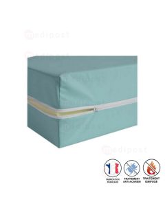 housse matelas satin vert anti-acariens avec tirette 200X90X30