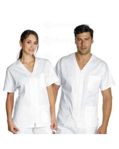Tunique médicale mixte Milano blanche avec tirette