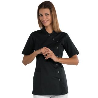 012218ML Tunique 34 femme Delhi noir bouton pression Large M01