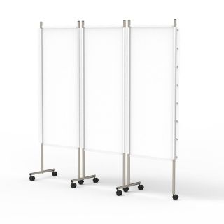 AG350XX Paravent 3 panneaux toile PVC M1 couleur blanc M01