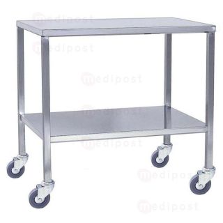 AG764 Table a instruments mobile 2 plateaux 75x50cm soude M01