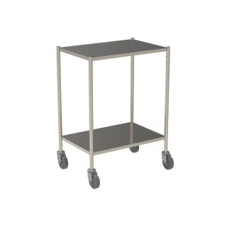 AGX51T Guéridon inox 2 plateaux avec bords tombés M01
