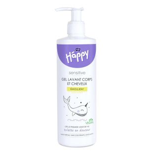 BB-061-Z400-FR1 Gel lavant corps et cheveux Bella Happy Sensitive émollient 400ml M01