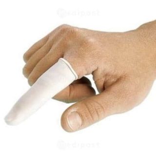 Doigtiers medicaux roules 1 doigt en latex non steriles M01