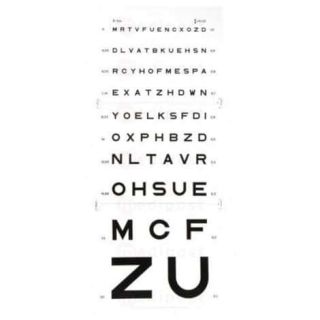 Echelle d acuite visuelle Monoyer a 5 metres M01