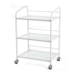 GUE458 Gueridon Trio 3 plateaux en verre serie Mobipost M01