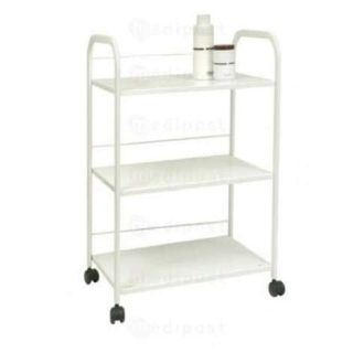 Gueridon 3 plateaux avec galeries en epoxy blanc M01