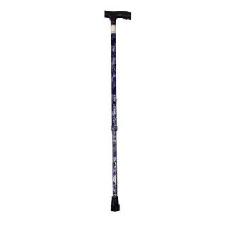 JL920LJ Canne de marche droite non pliable fleurie Jaune M01