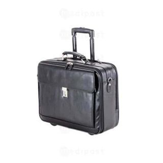 Mallette medicale cuir noir type trolley a roulettes Mobilo M01