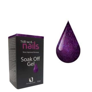 Soak off vernis semi permanent mauve paillette M01
