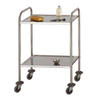 gueridon inox 2 plateaux 75x50cm M01