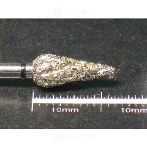 Fraise diamant flamme diametre5mm grain super gros a rainure M03