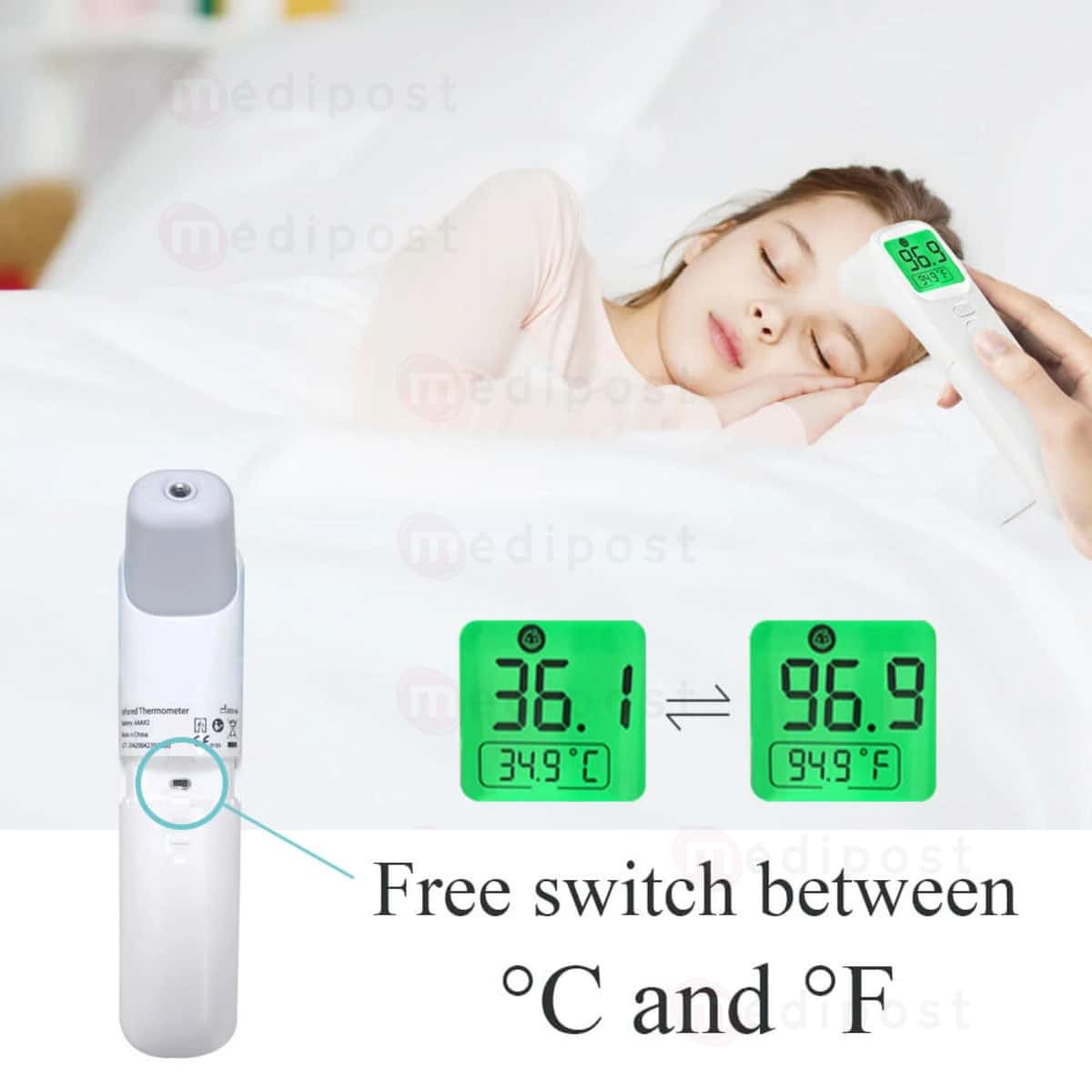 Thermometre frontal et auriculaire Smart M04