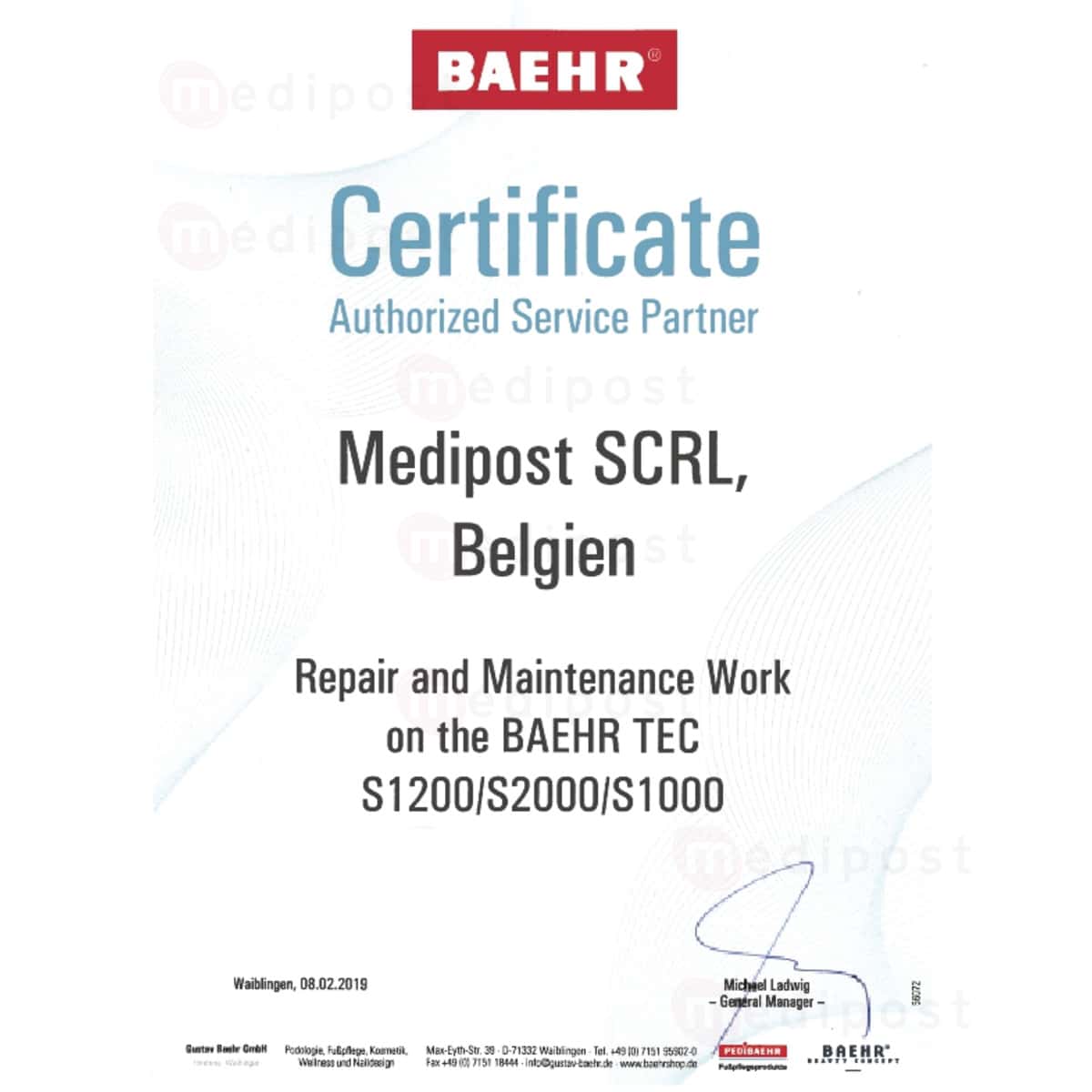 Fraiseuse a Spray Interne Baehr TEC S1200 M05