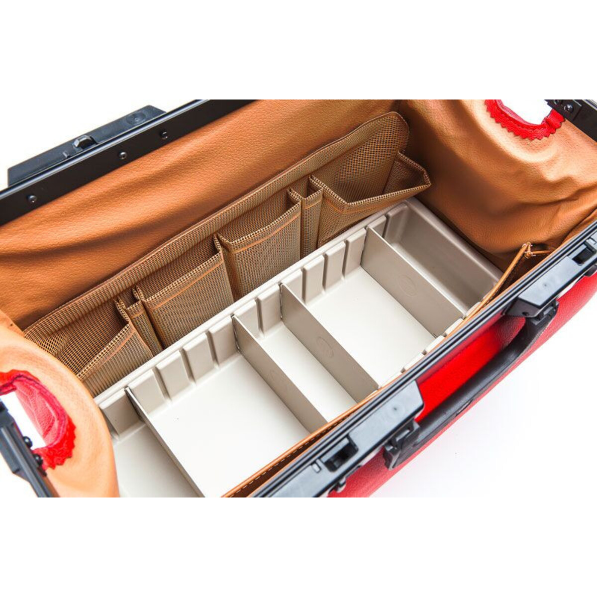 7002DS Mallette Rusticana en cuir 2 poches croix blanche Rouge M03