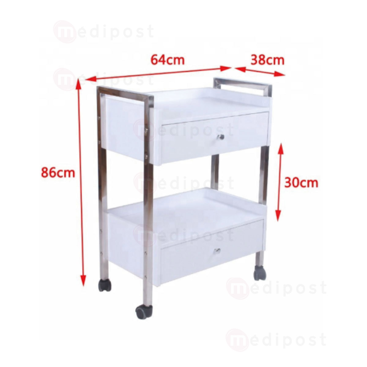 GUE658 Gueridon Medi2 2 tiroirs serie Mobipost M02