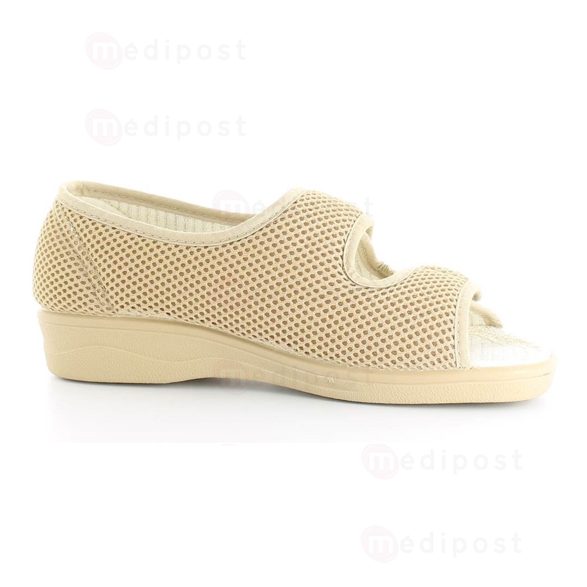 0213BENEW35 Sandales Diane New ferme beige au talon 2 velcros 35 M02