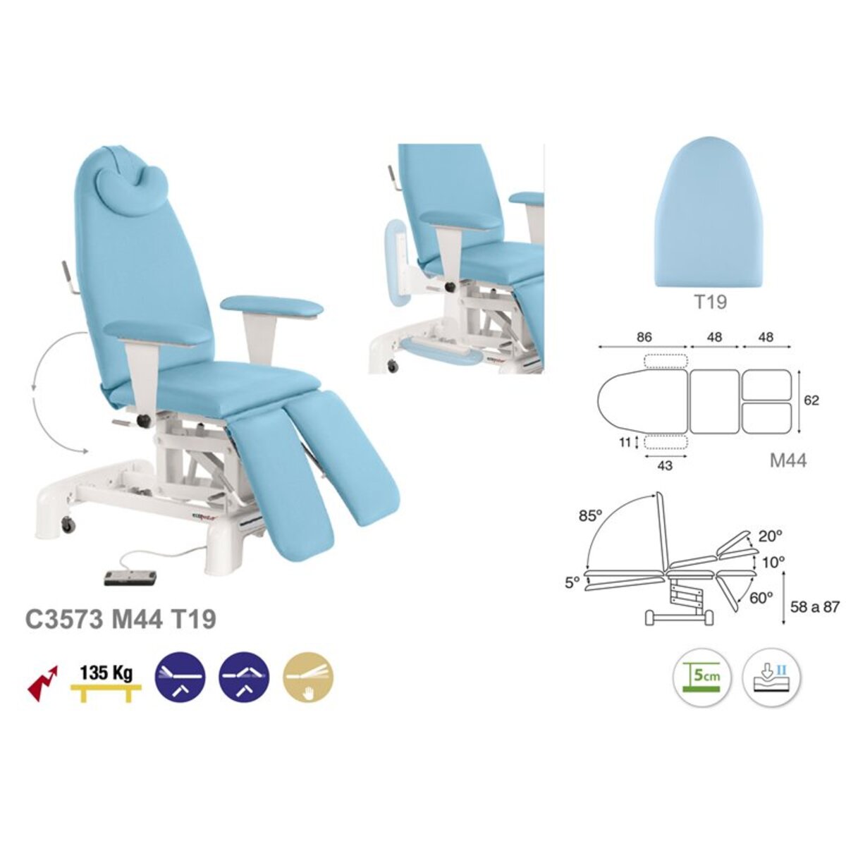 ASCC67 C3567C3568C4367C4368 Fauteuil de pedicure T19 62x188 serie C67 M04