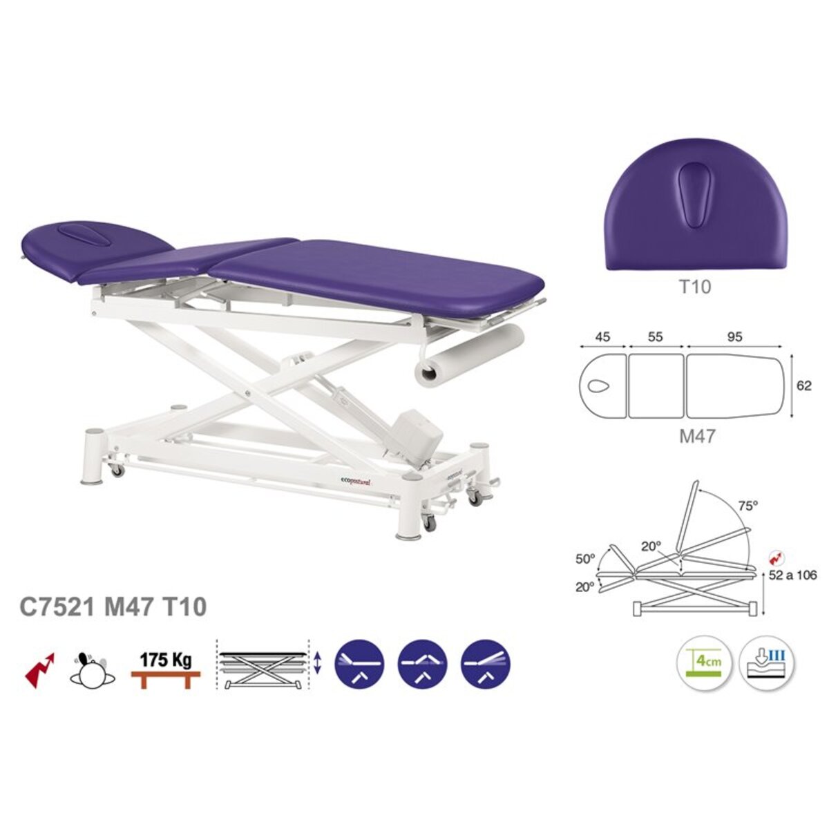 ASCC21 C5521C5921C7521C7921 Table de massage electrique 62x188 serie C21 M06
