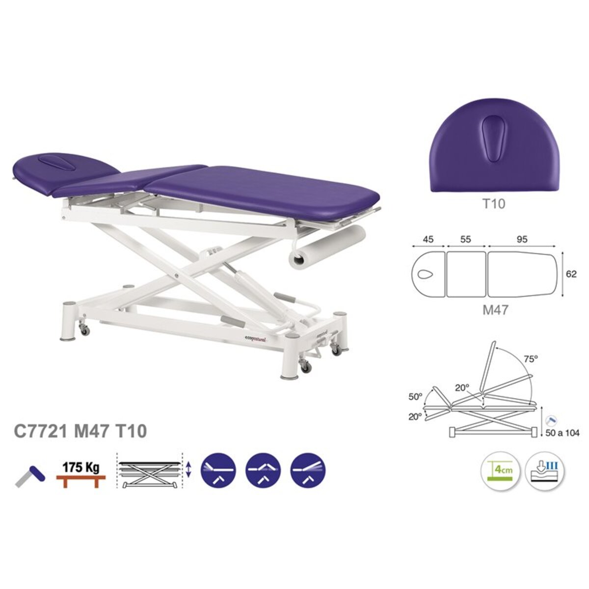 ASCC21 C5521C5921C7521C7921 Table de massage electrique 62x188 serie C21 M07