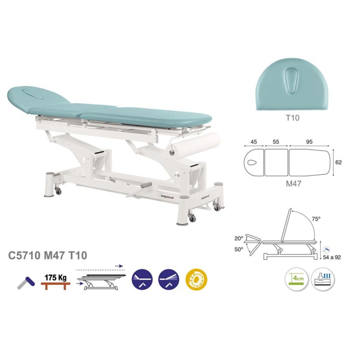 ASCC10C5910C7910C5510C7510 Table electrique technique 62x200 Serie C10 M08