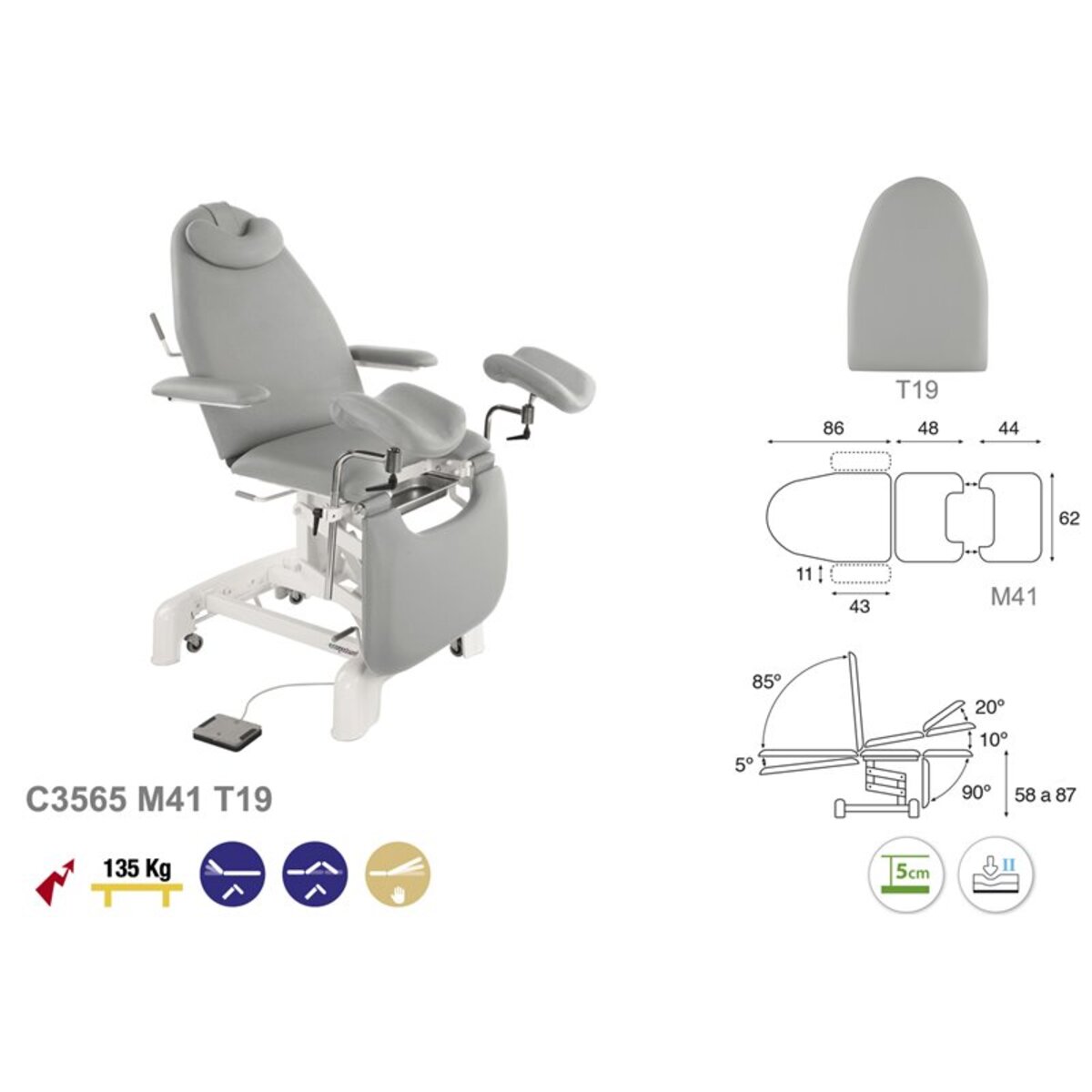 ASCC65 C3574 C3565 C3566 Fauteuil gynecologique M03
