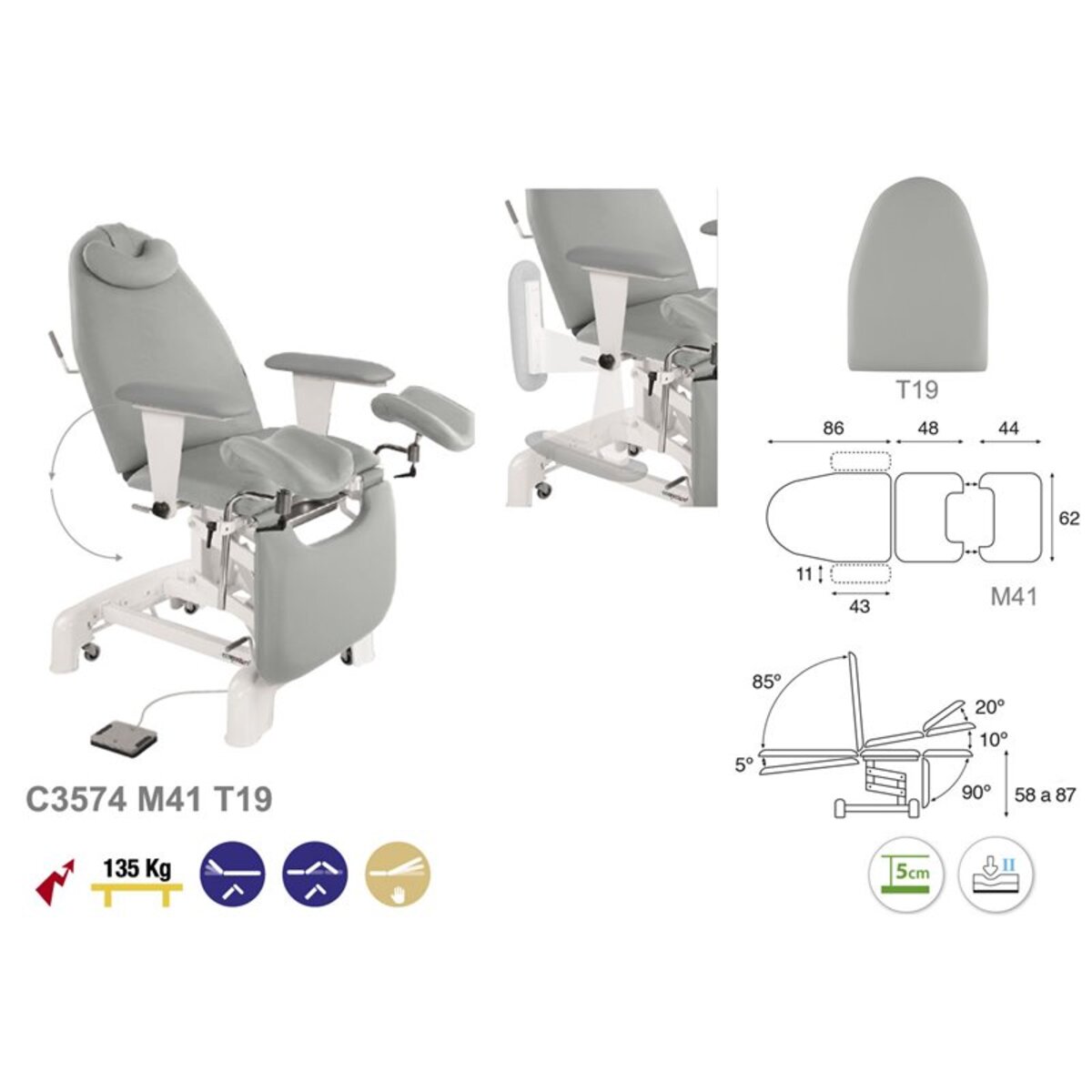 ASCC65 C3574 C3565 C3566 Fauteuil gynecologique M05
