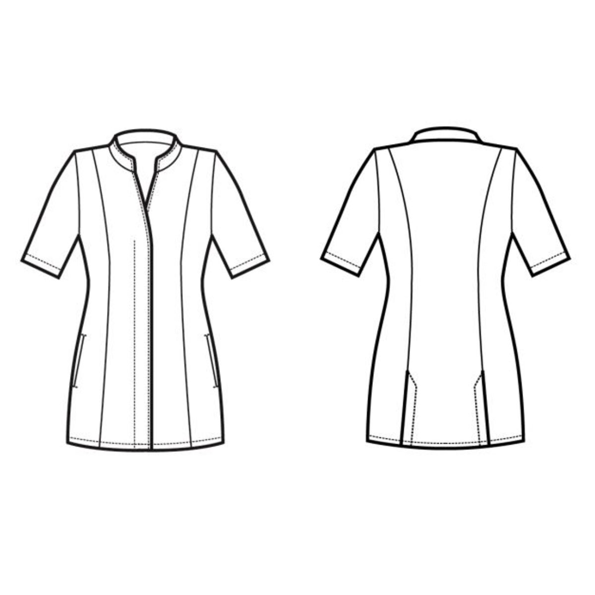 002670X Tunique 34 femme Hibiscus blanc et or bouton pression M02