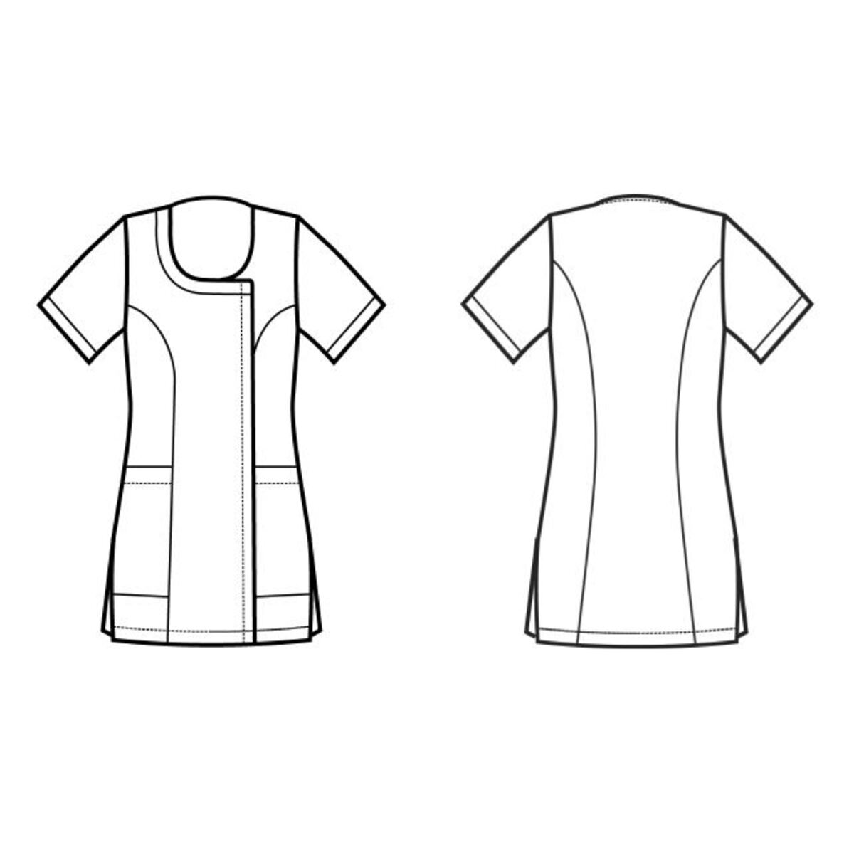 005426X Tunique 34 femme Delhi blanc et vert pomme bouton pression M02