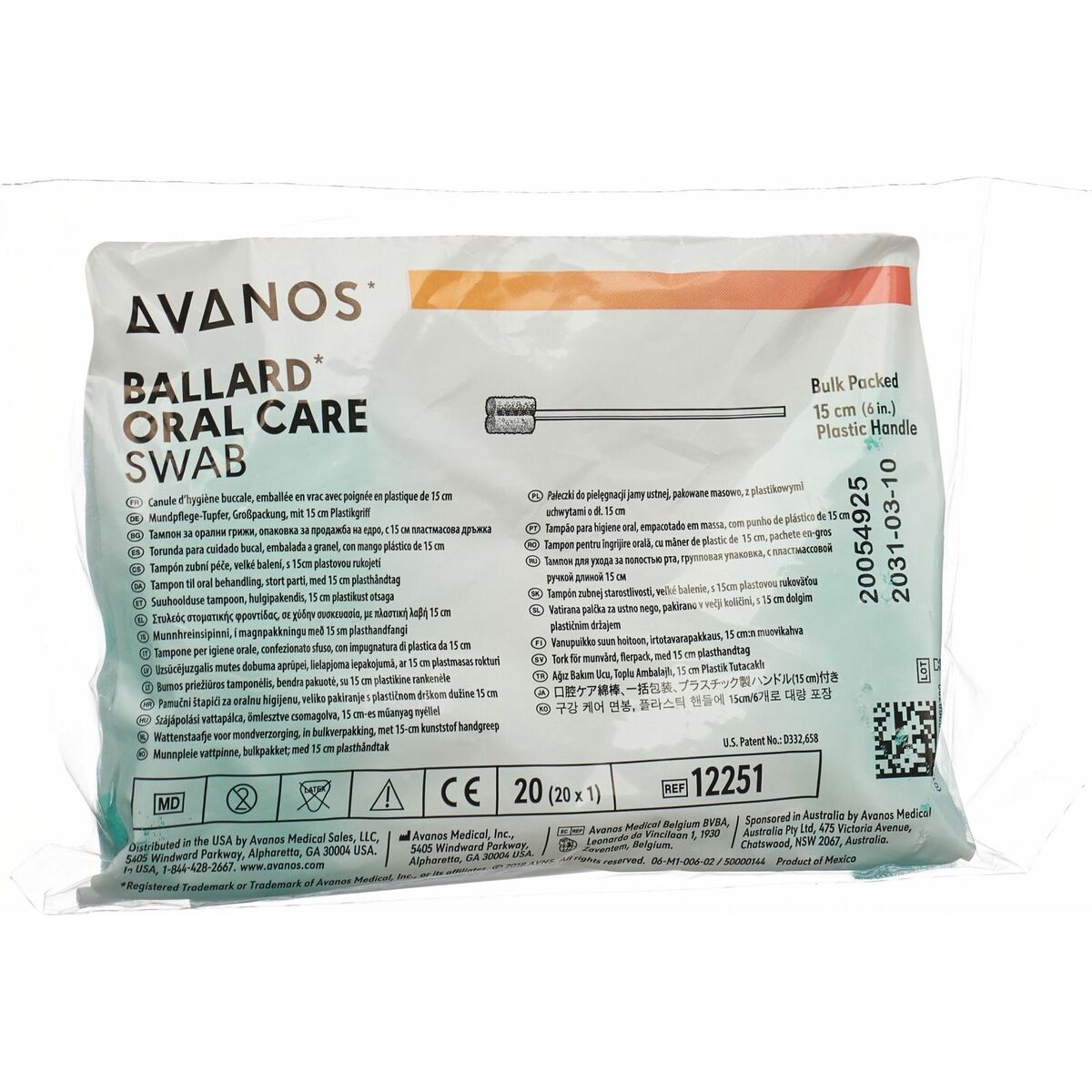 BALALRD ORAL CARE SWAB Tampon buccal boite M02