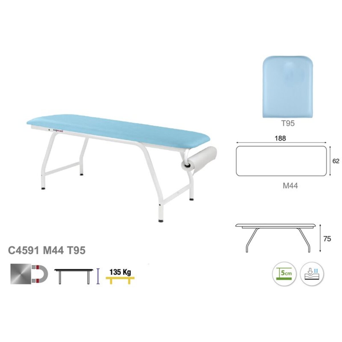 ASC-C45 (C4511, C4591) Table d'examen fixe 1 plan C45 Ecopostural M03