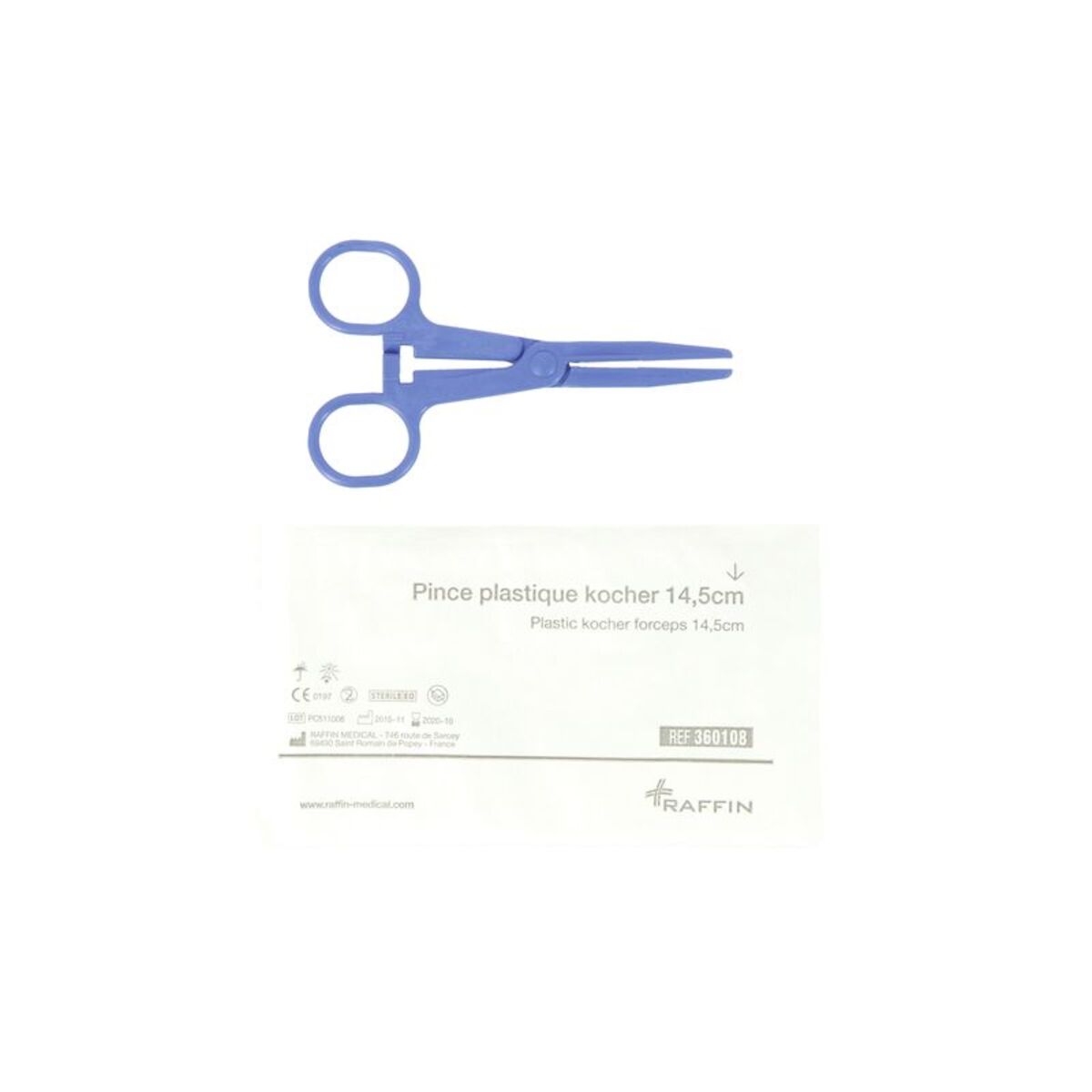 Pince Kocher disposable bleue sans gridde 360108 M02