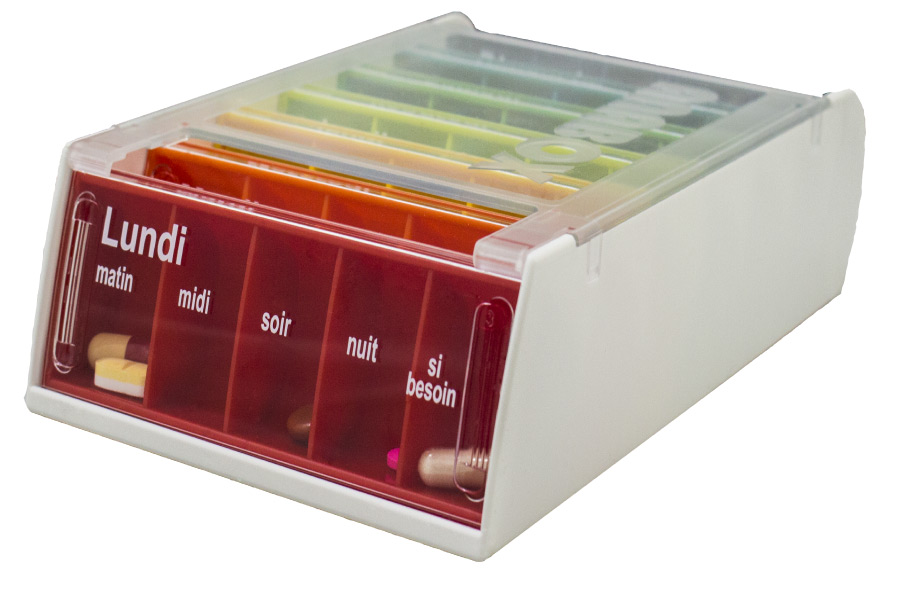 AD155890 Pilulier Semainier Anabox 7 jours à 5 compartiments Rainbow M03