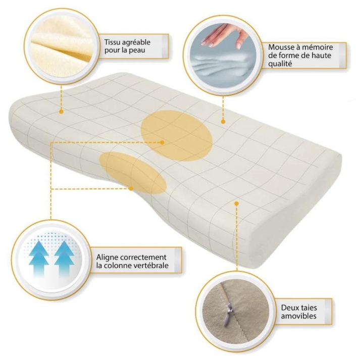 oreiller cervical ergonomique orthopédique M02