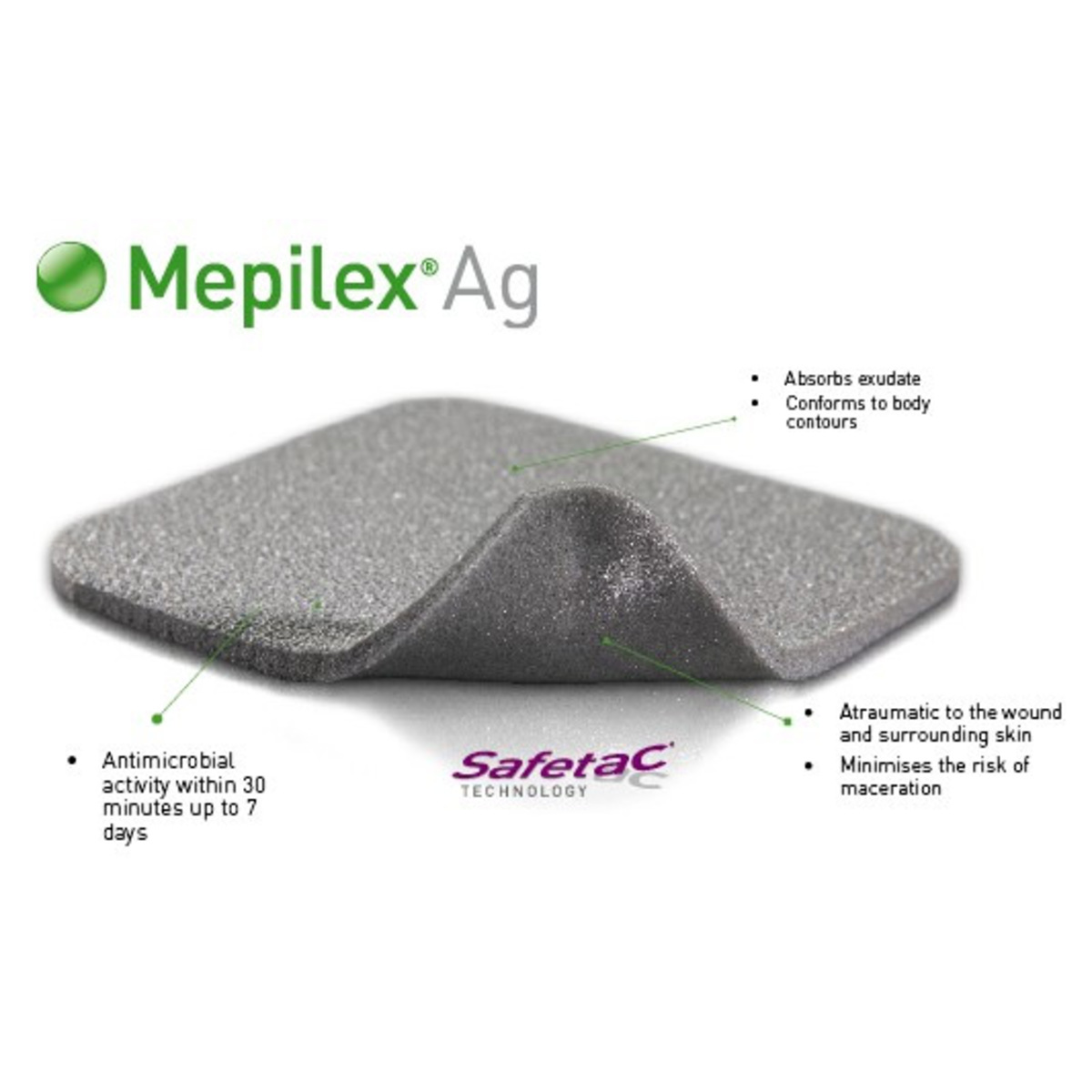 287021 Pansement antimicrobien Mepilex Ag 6 x 85 cm M04