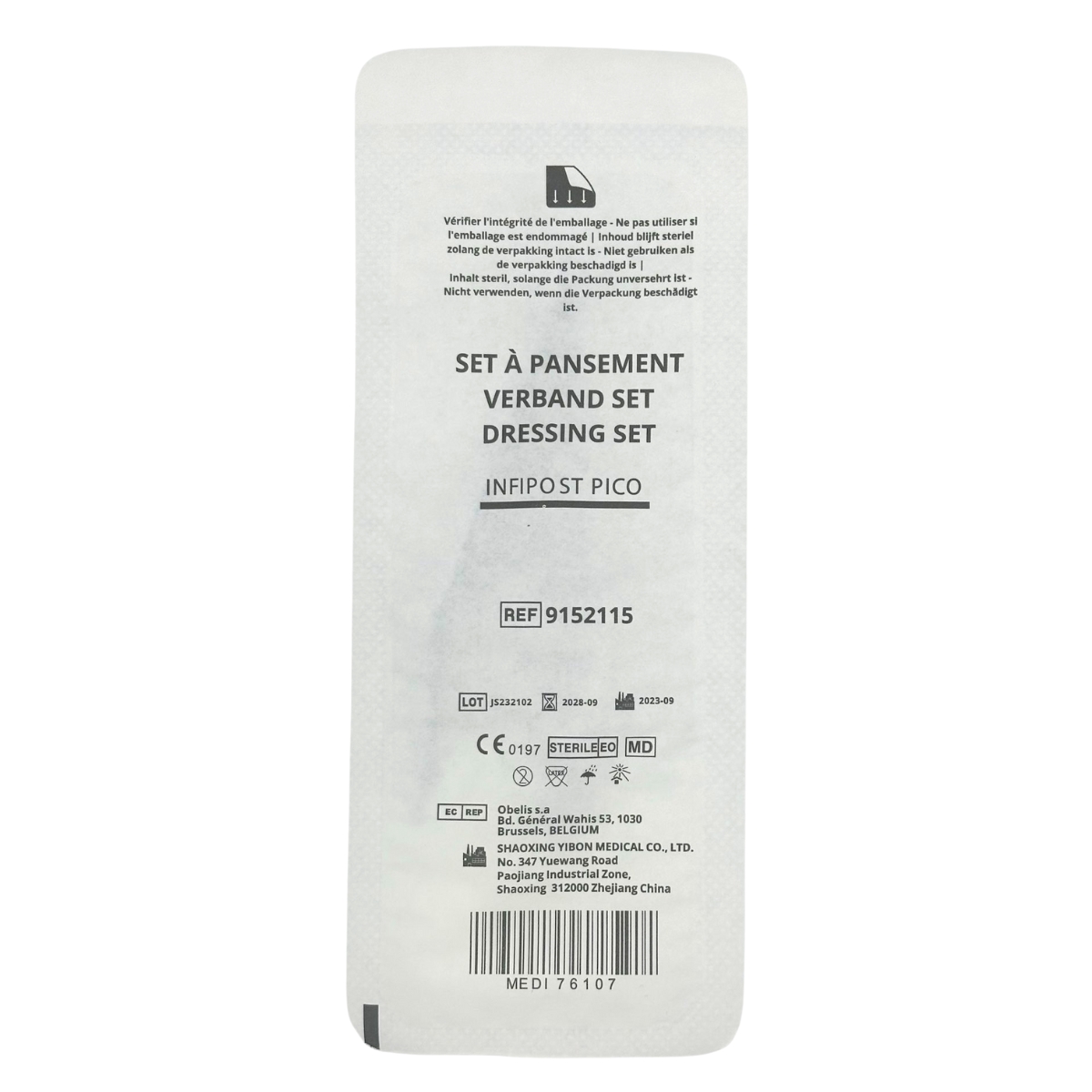 Infipost Pico - Set à pansement 5 compresses et une pince anatomique M02