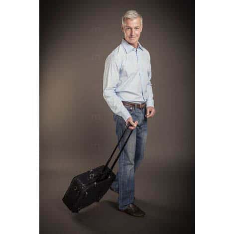 Mallette medicale cuir noir type trolley a roulettes Mobilo M05