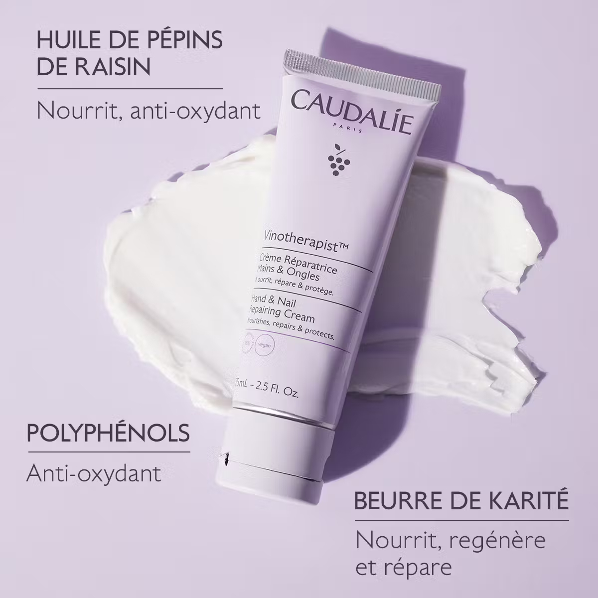 CAUDALIE Vinotherapist Crème Réparatrice Mains et Ongles 75ML M03