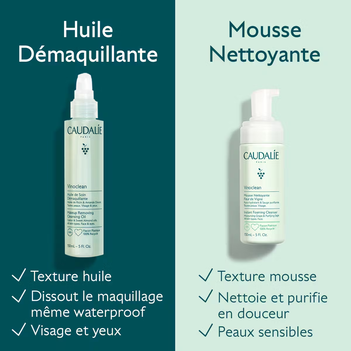 CAUDALIE Vinoclean Mousse Nettoyante Fleur de Vigne 50ml M03