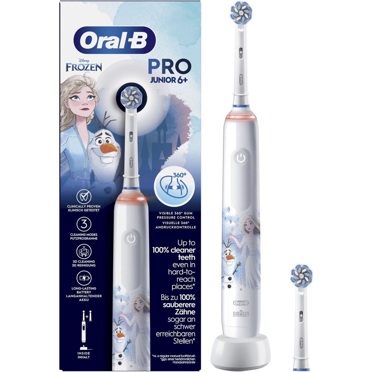 Brosse à dents électrique Oral-B Pro3 Junior 6+ Frozen avec 1 recharge M02
